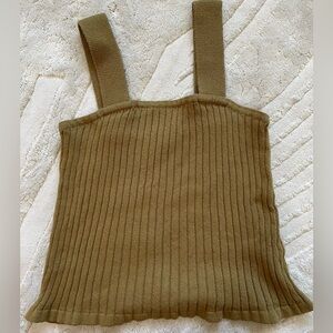 Madewell Tilney Ribbed Sweater Tank in Spiced Olive, Size L